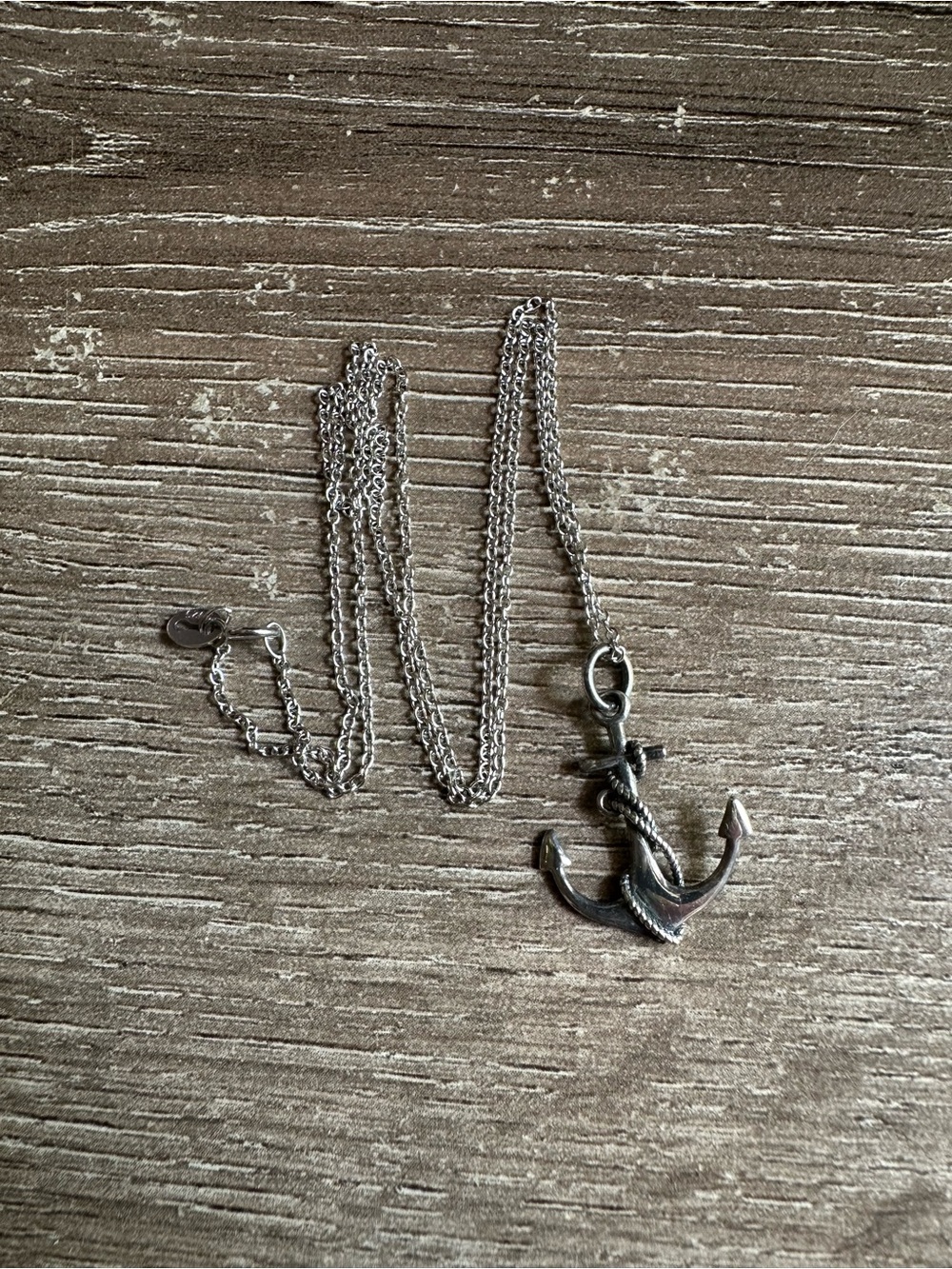Sterling Silver 925 Anchor Pendant Necklace 18 Inches Stamped Sterling 925